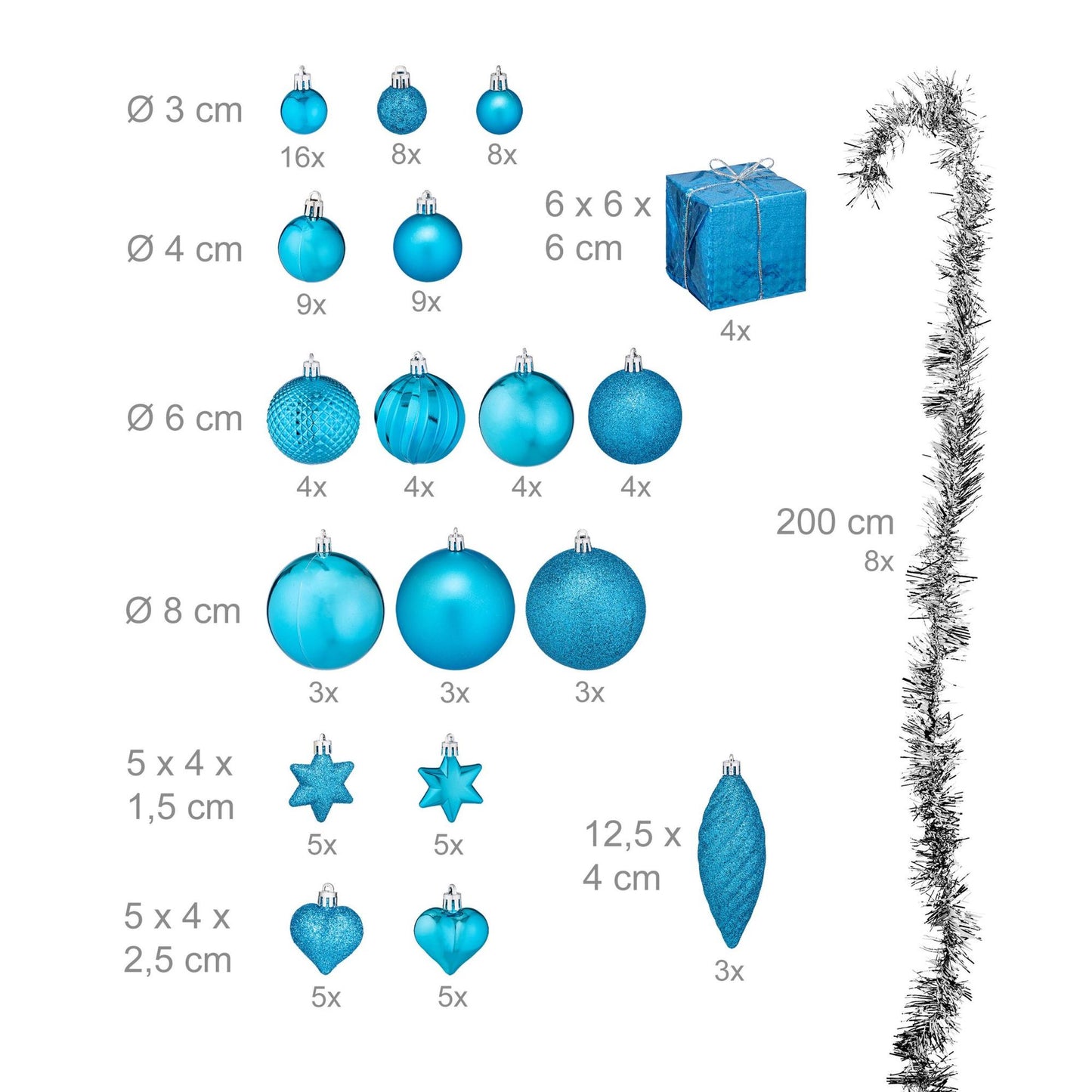 Christmas tree balls in a set of 110 pcs