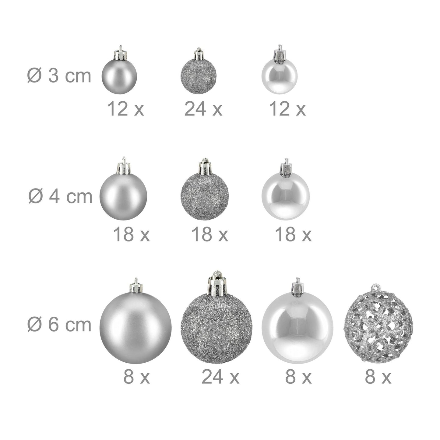 Christmas tree balls in a set of 150