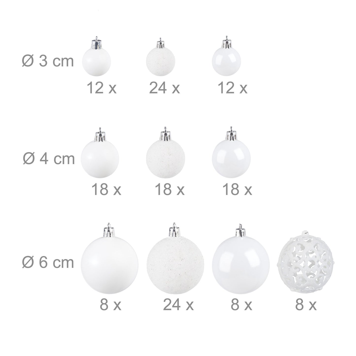 Christmas tree balls in a set of 150