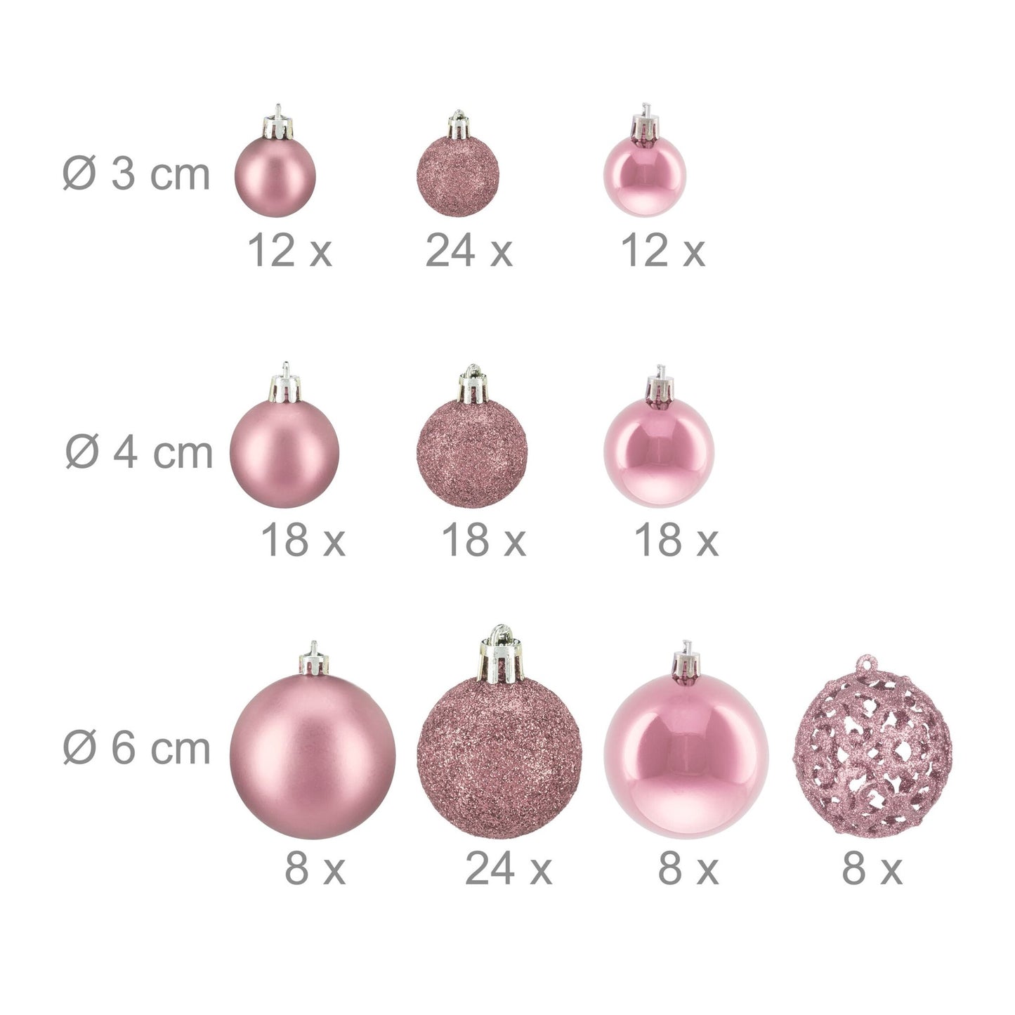 Christmas tree balls in a set of 150