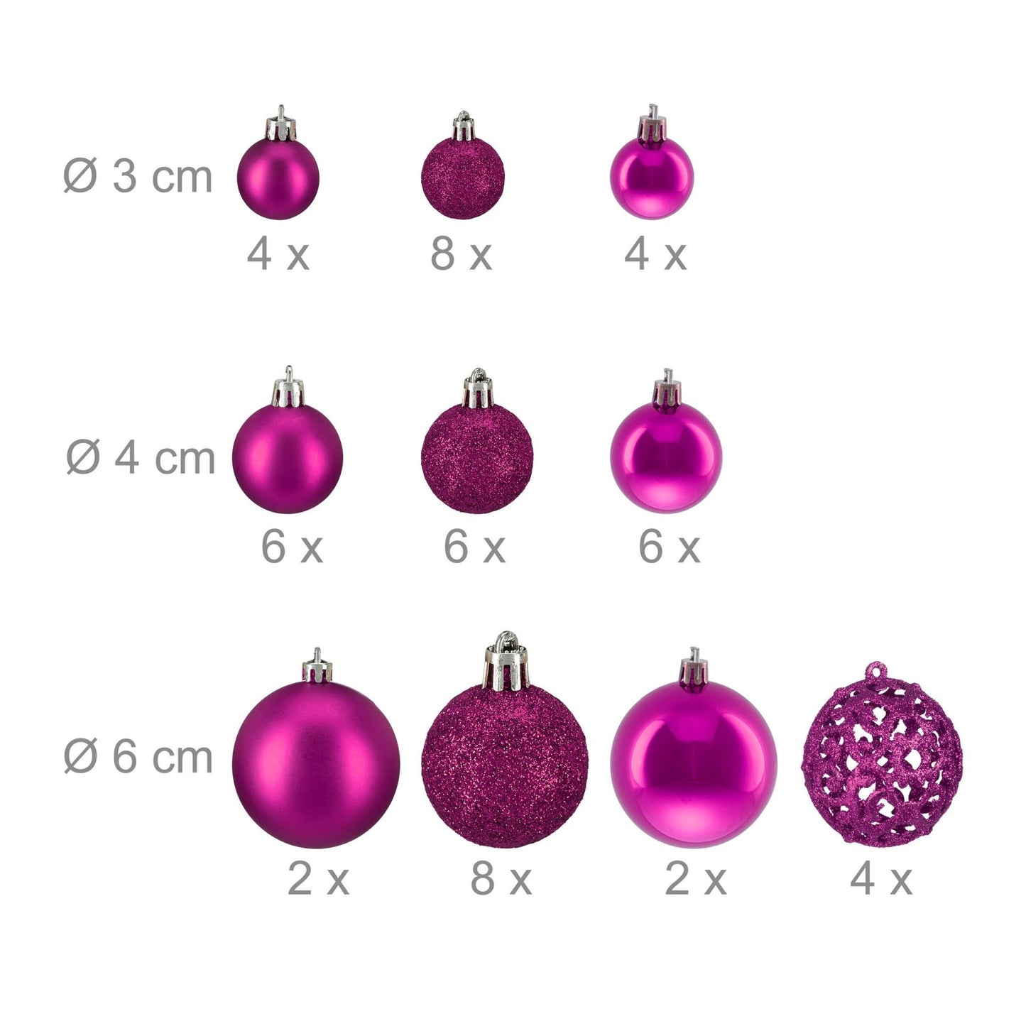 Christmas tree balls in a set of 50