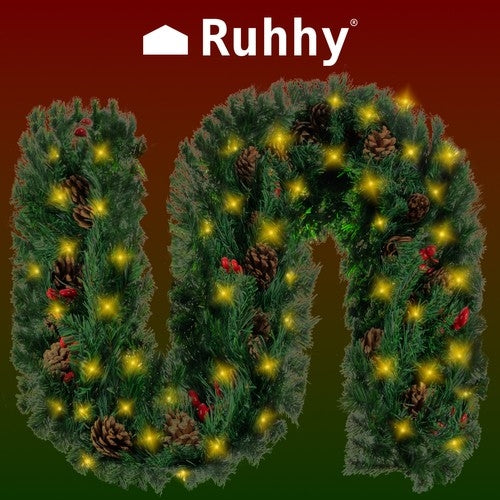 Christmas tree garland 2.7m with Ruhhy 22322 LED lights