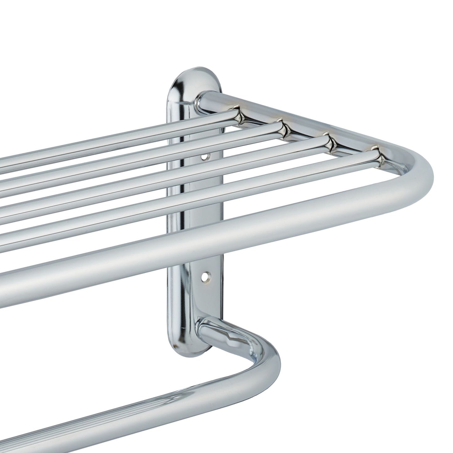 Chrome-plated towel rail for the wall