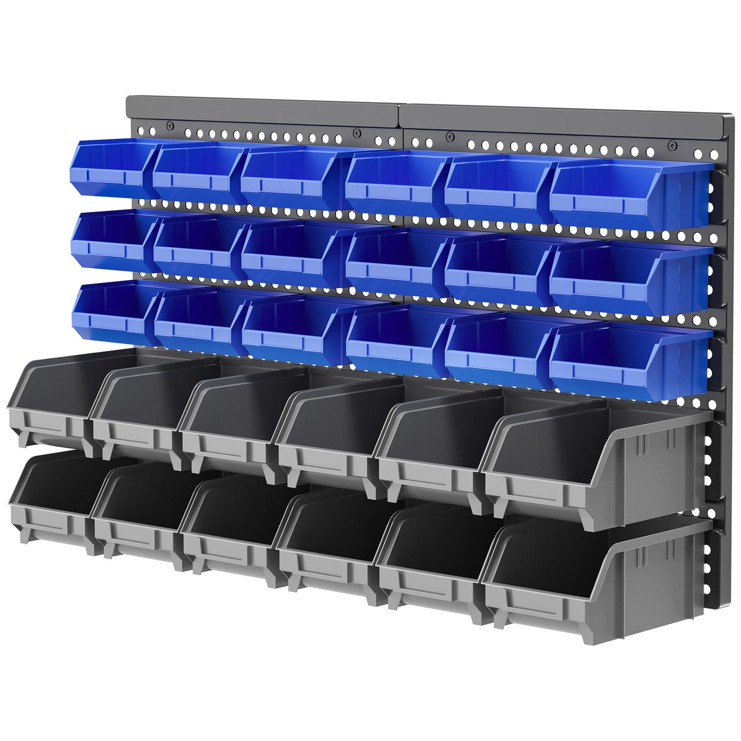 Plastic shelf, 63x18x37.5 cm, 30 drawers in various sizes