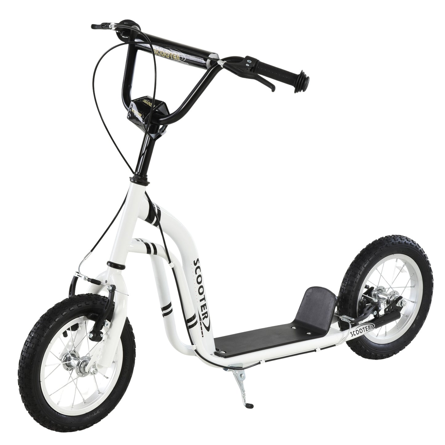 City scooter for children - 12"" pneumatic tires, aluminum, white