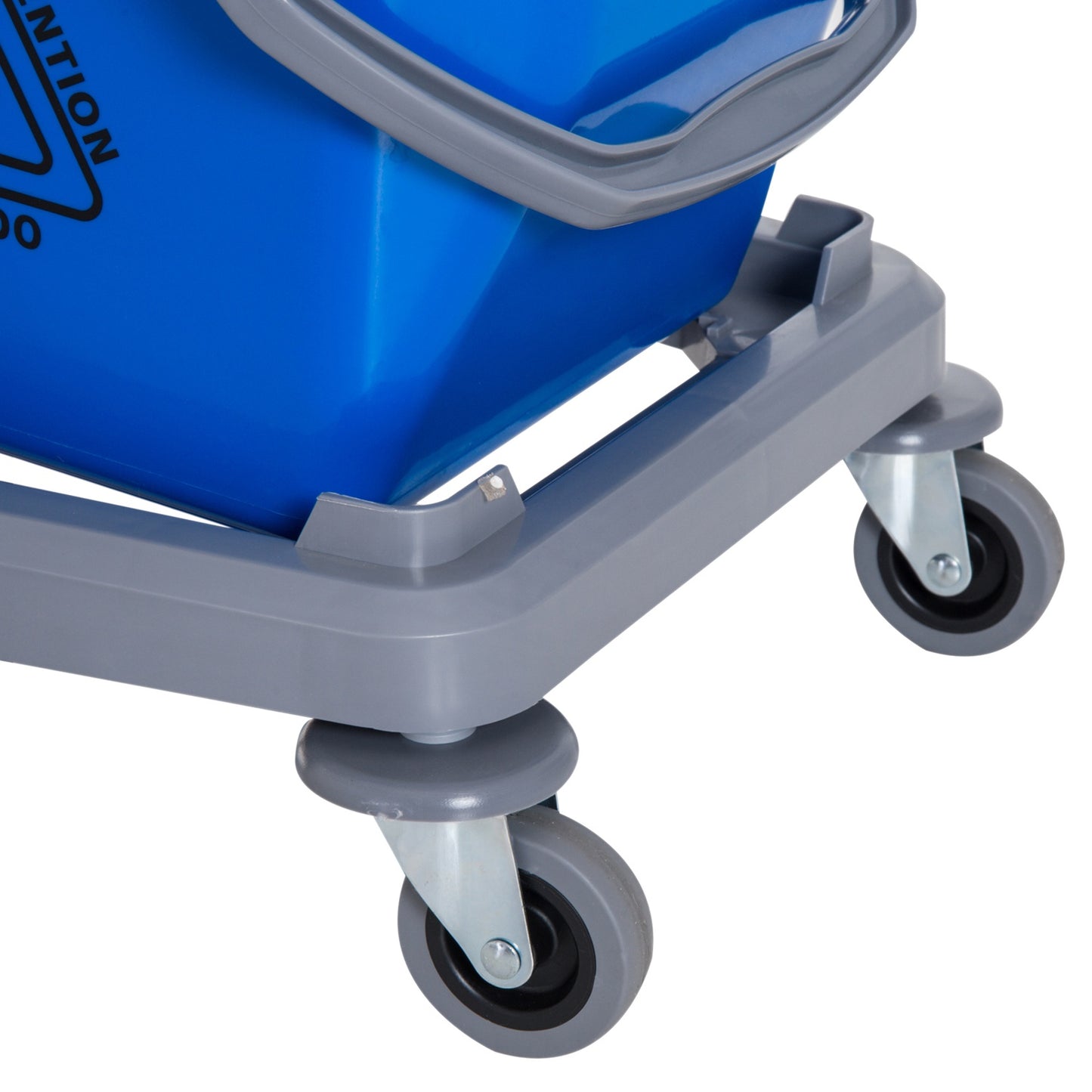 Cleaning trolley with double buckets & wheels, metal/PP