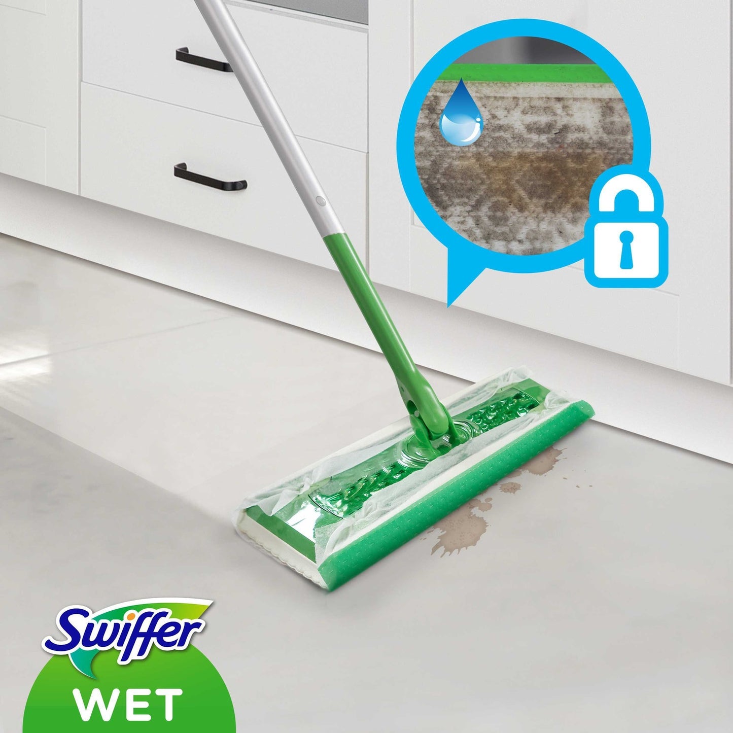 Cleaning cloths for floors, 10 moist with citrus scent