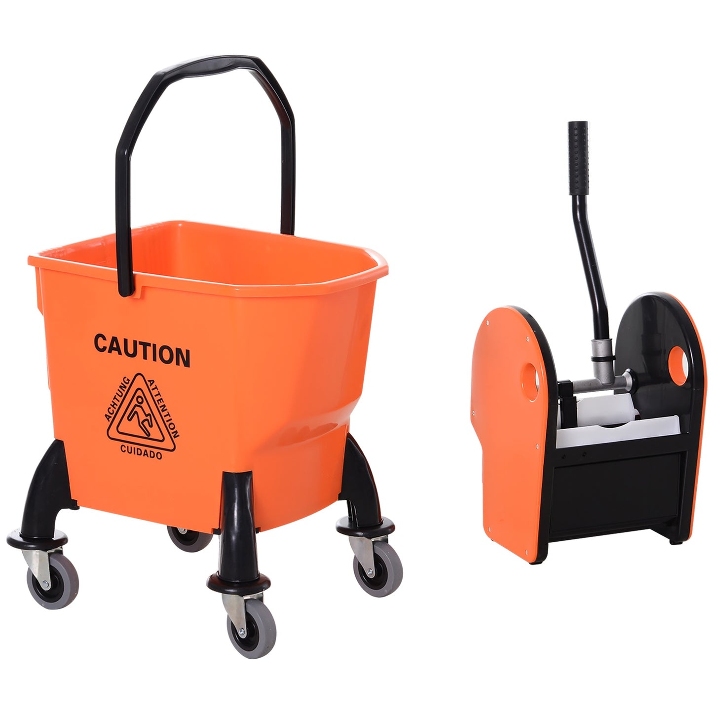 Cleaning trolley with turner and 26L mobile bucket