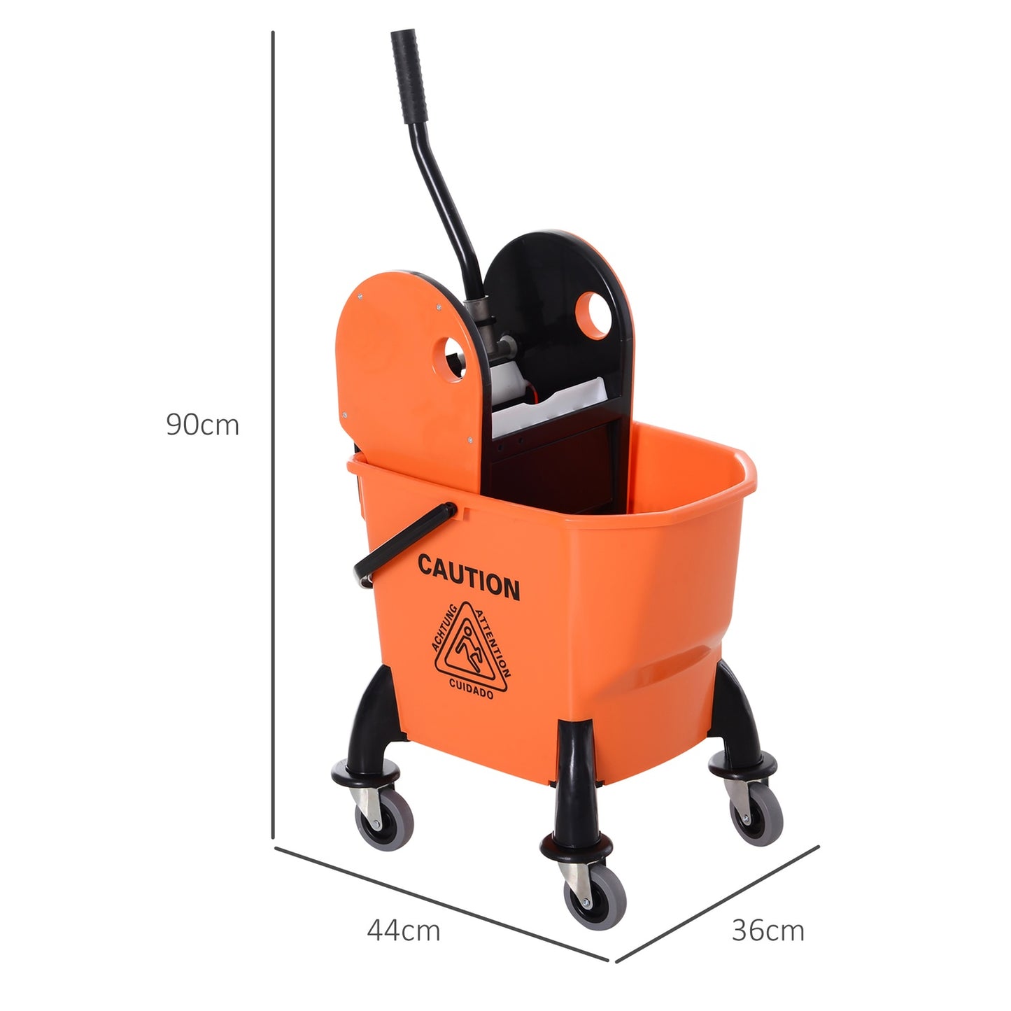 Cleaning trolley with turner and 26L mobile bucket