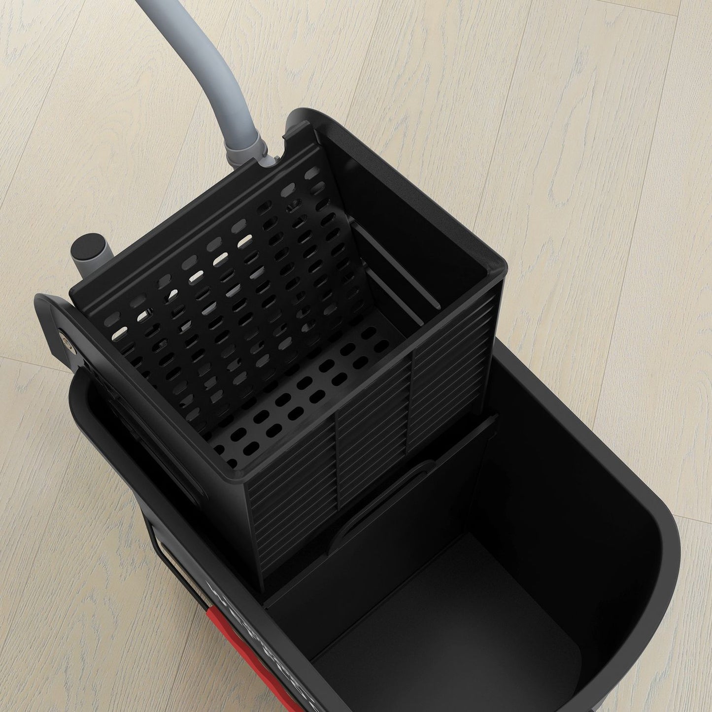 Cleaning trolley with 20L Double chamber buckets - Black