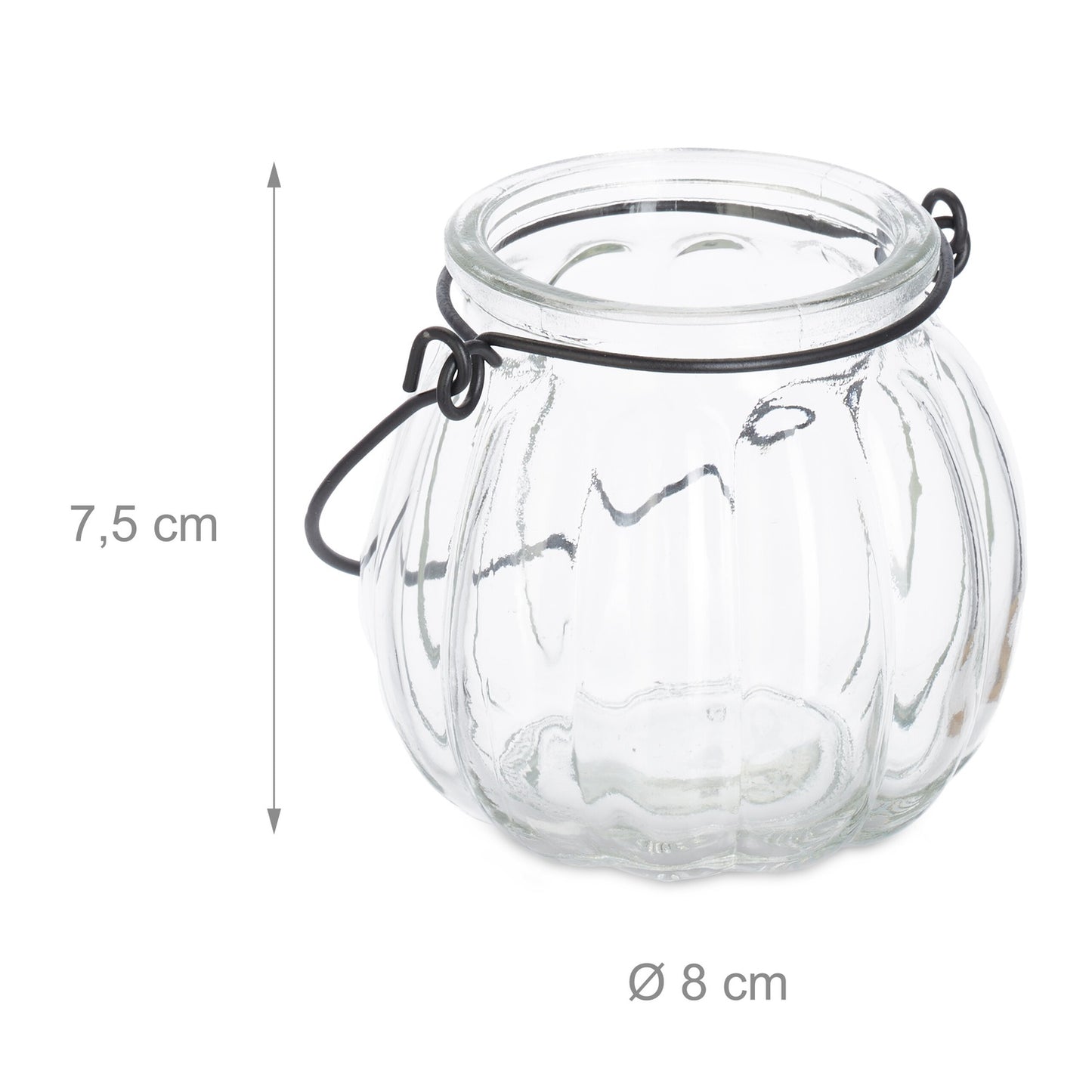 Clear Glass Candle Lanterns, Set of 12 for Decor