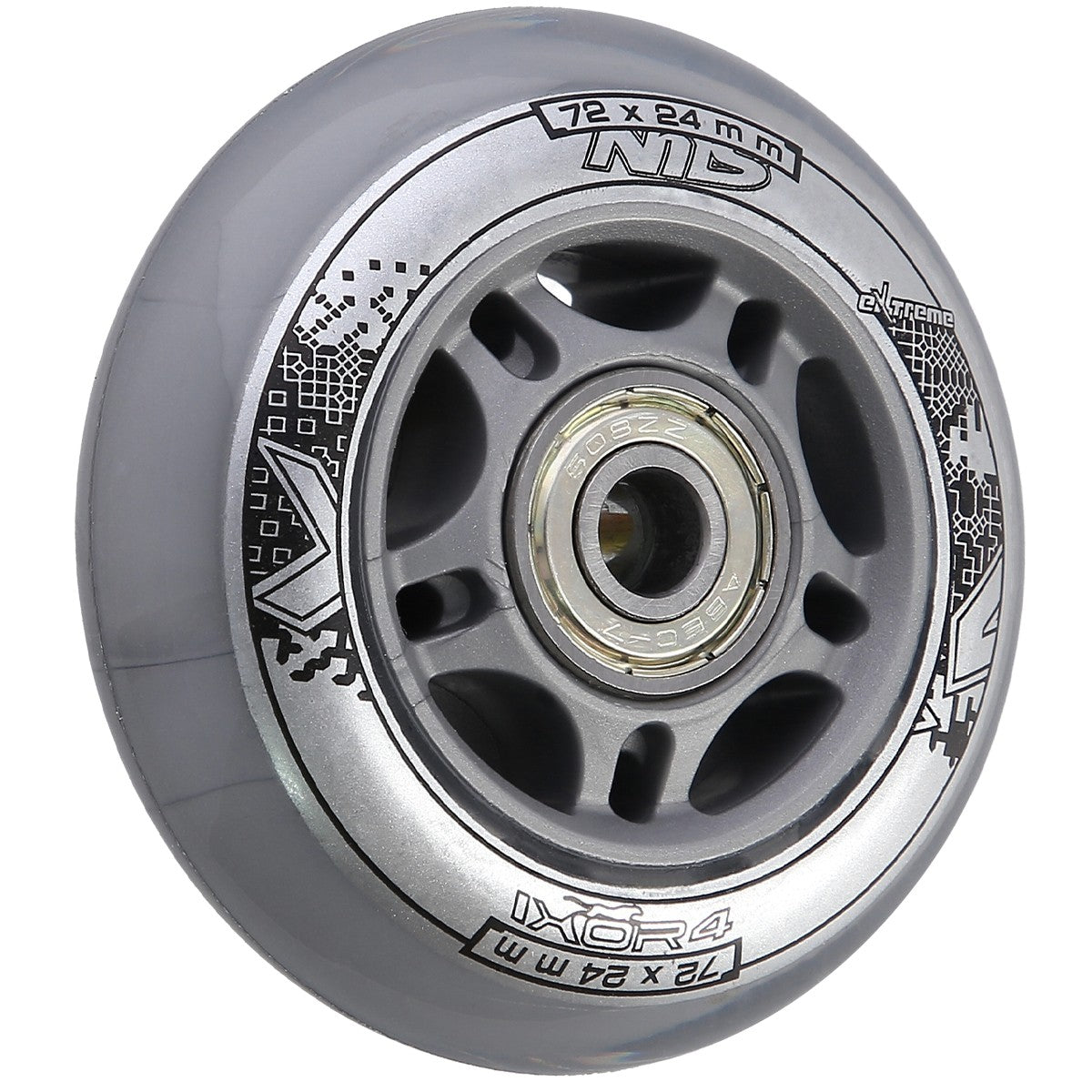 Clear PU 72x24 82A Wheels & ABEC-7 Bearings Set