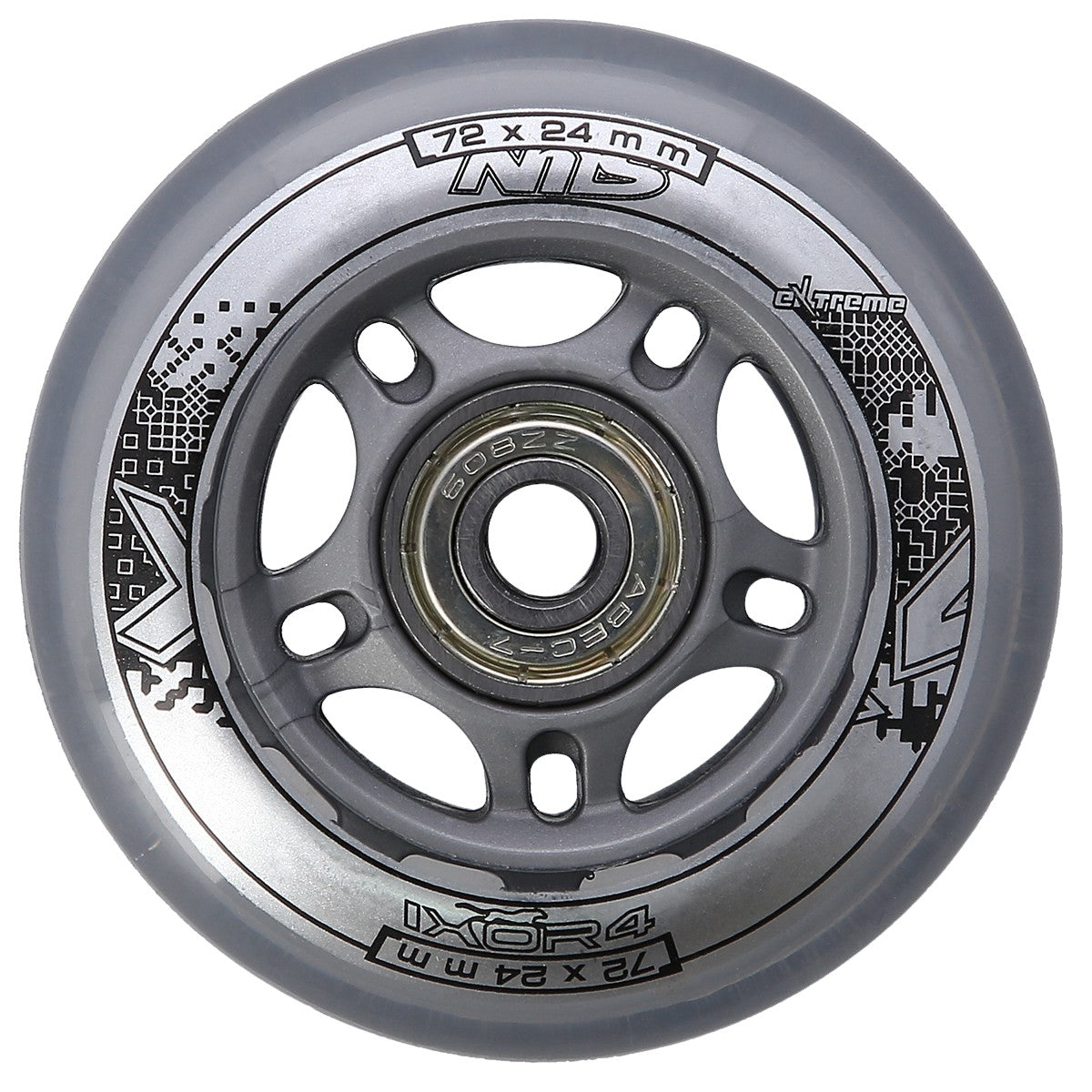Clear PU 72x24 82A Wheels & ABEC-7 Bearings Set
