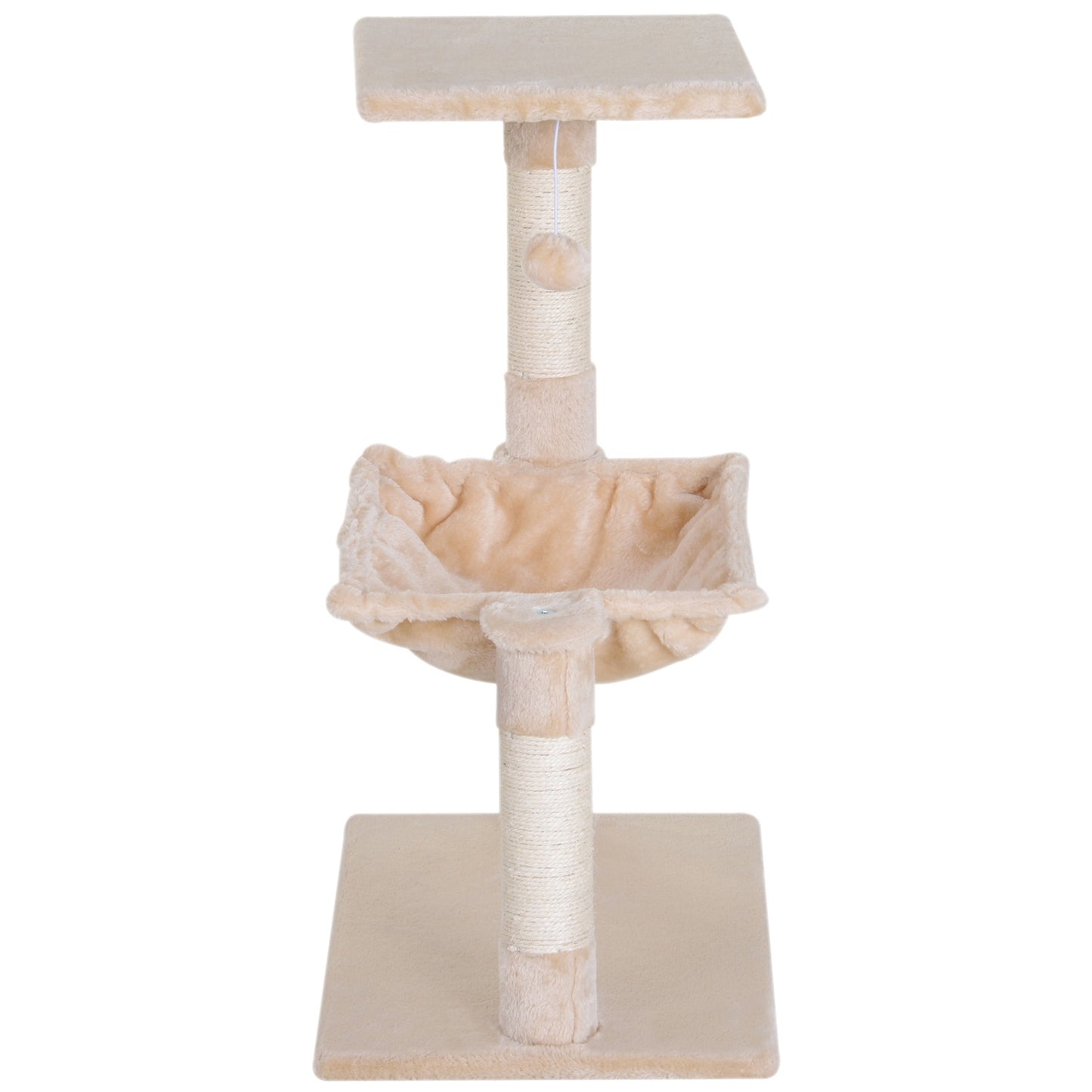 Cat tree scratching post with sisal and plush hammock 50cm