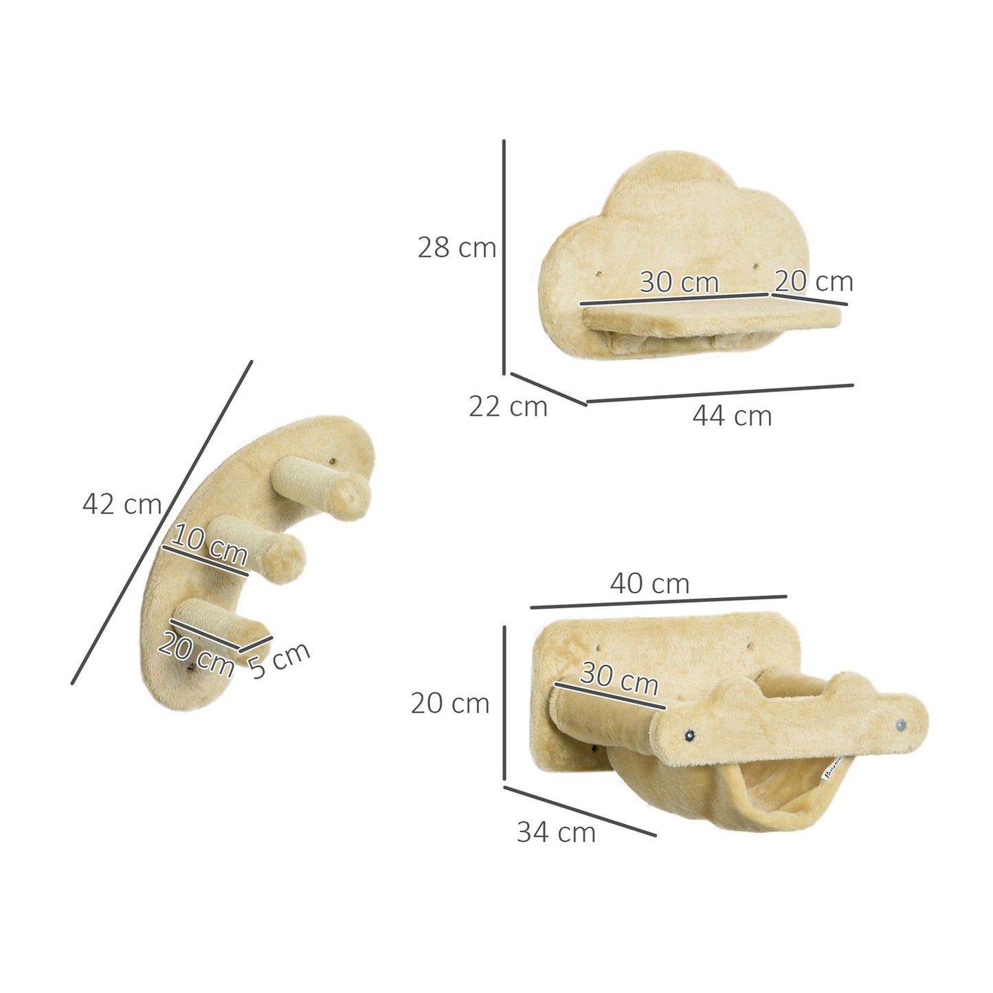 Cat climbing wall set with stairs & hammock - up to 5 kg