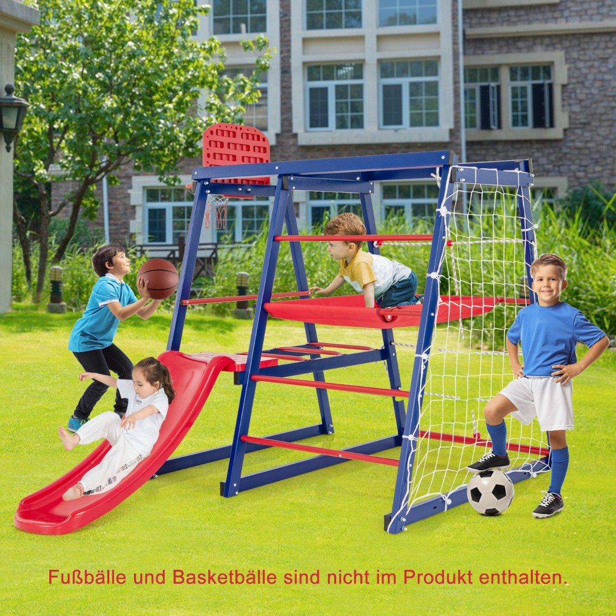 Climbing frame outdoor 7 in 1 playground with slide climbing ladder rope ladder for indoor and outdoor 150 x 142 x 146 cm