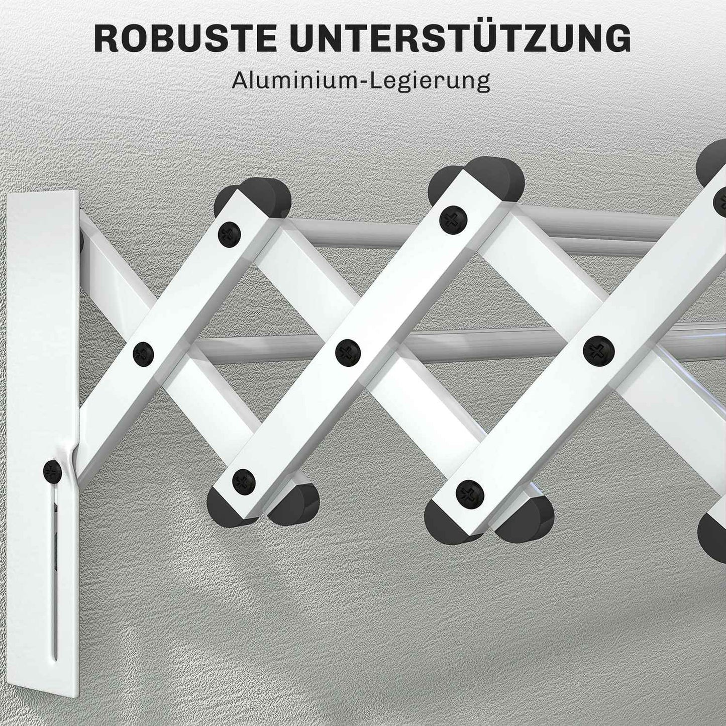 Wall-mounted pull-out dryer, 8 rods, space-saving