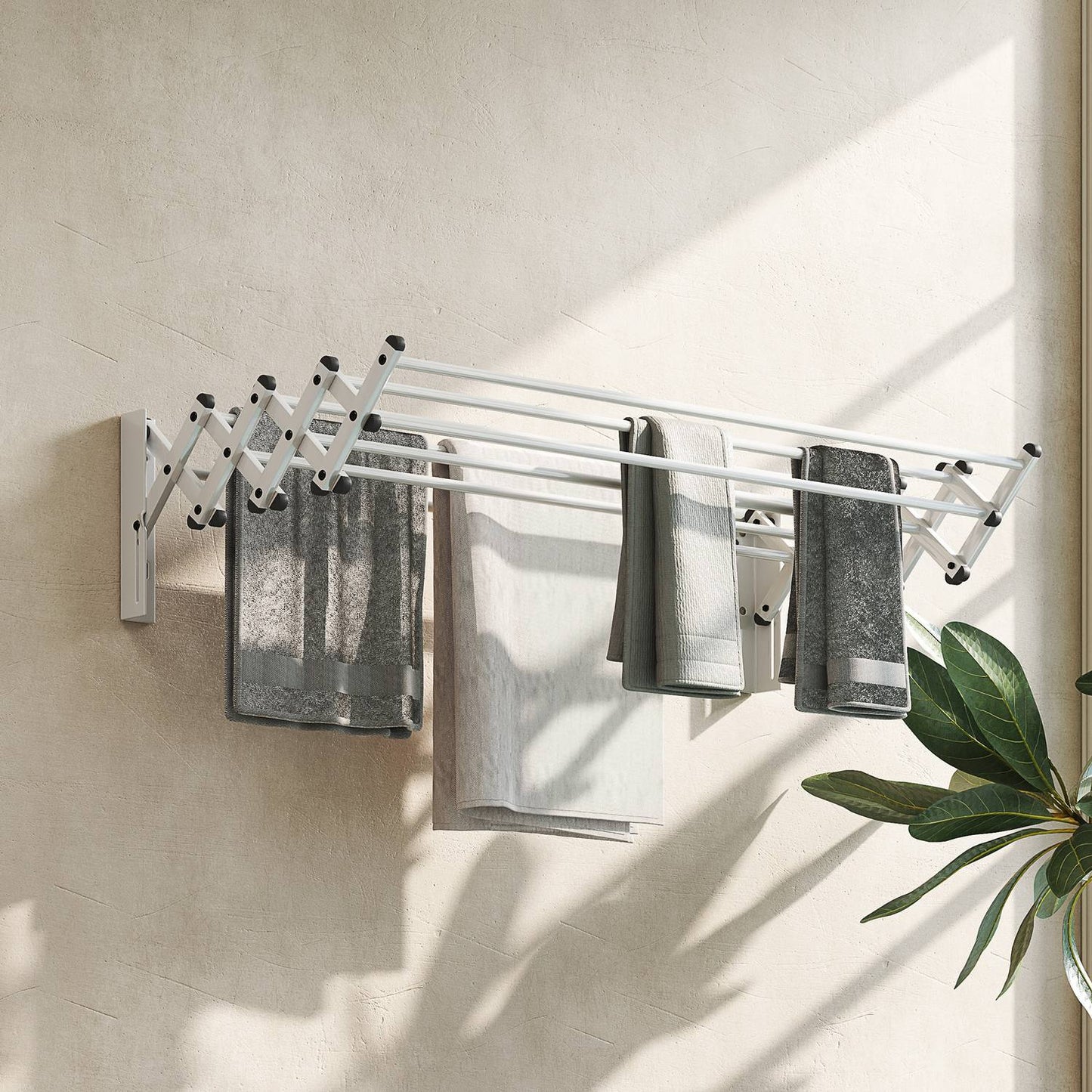 Wall-mounted pull-out dryer, 8 rods, space-saving