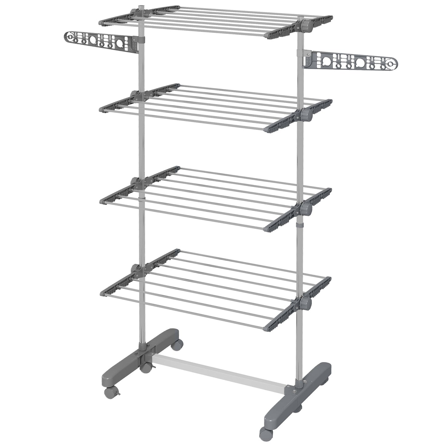 Steel clothes airer, folding wing dryer tower with wheels