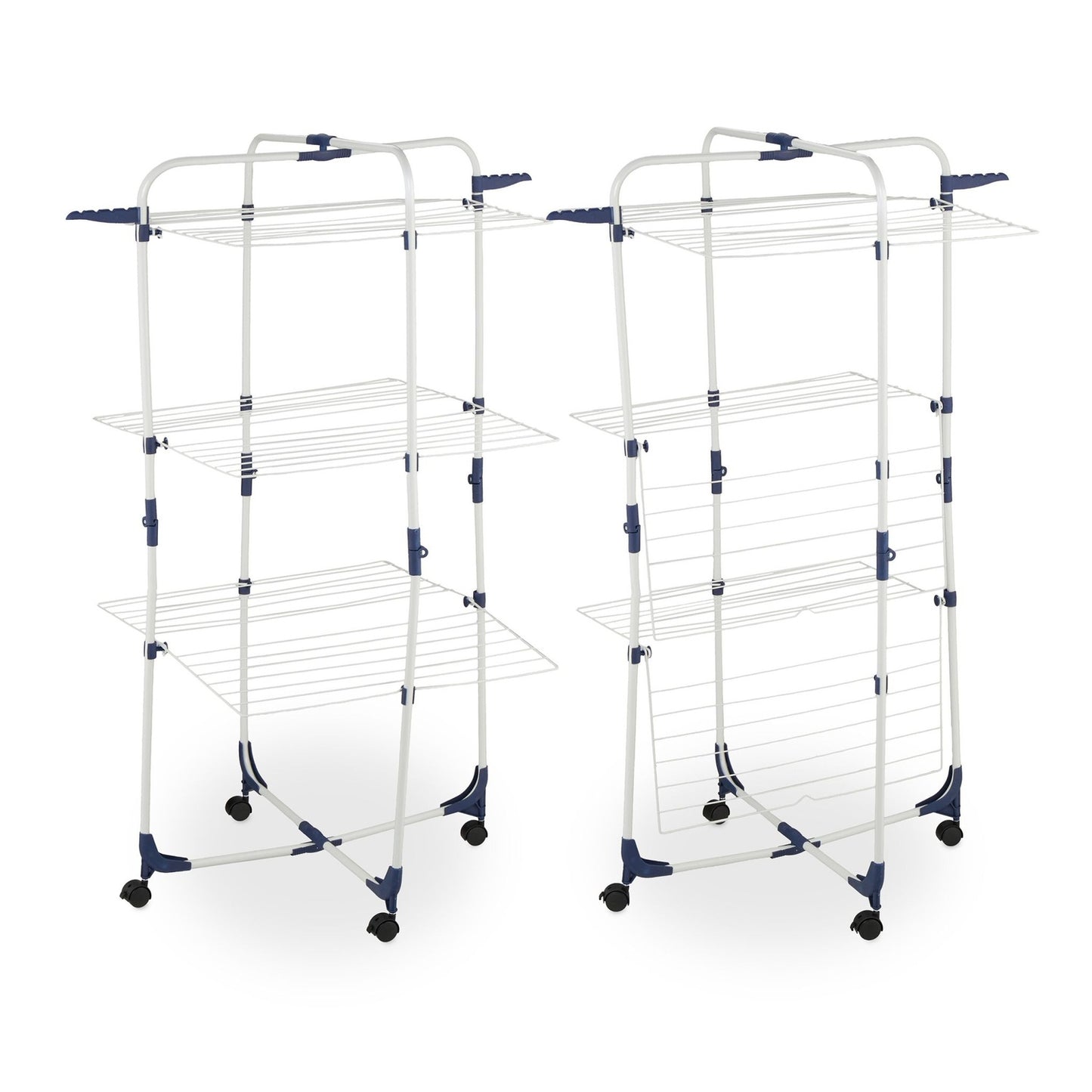 Clothes Airer on Wheels, 3 Tiers, Foldable, Space-Saving