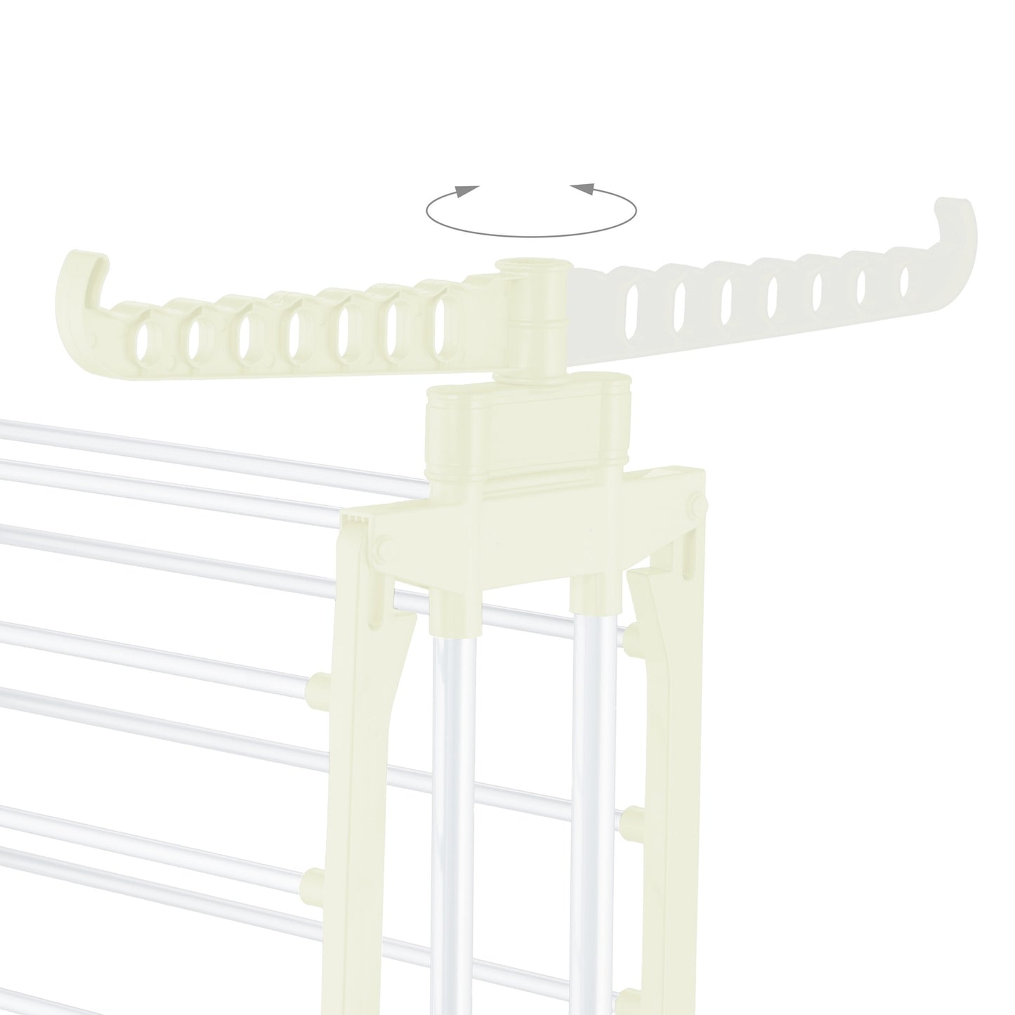 Clothes Drying Rack with Wheels and Foldable Wings