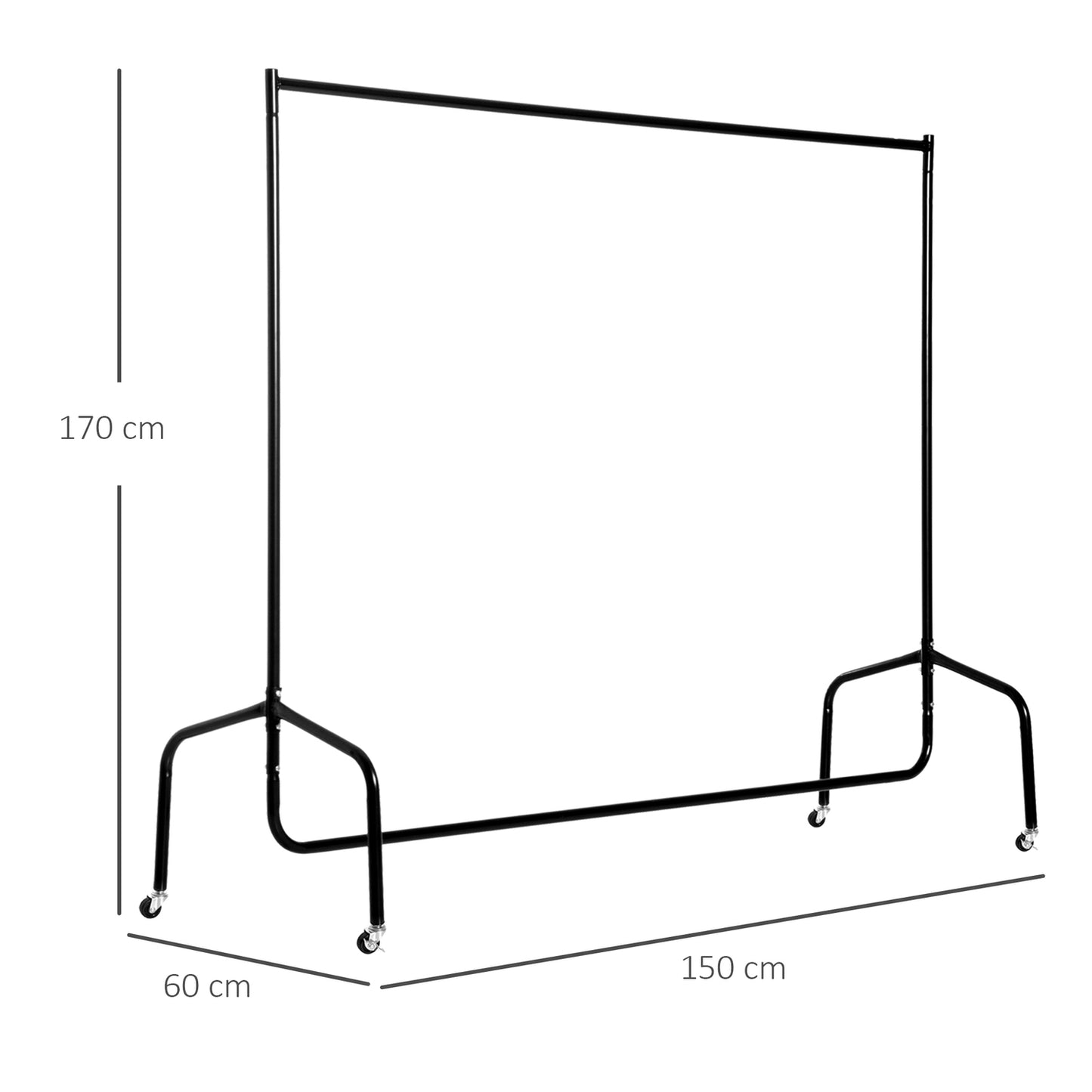 Large clothes rack - 150x60x170 cm, robust and easy to assemble