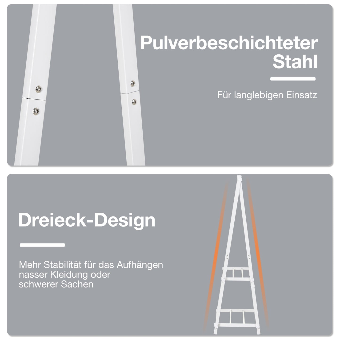 Steel coat rack with shoe shelf, white, 107.5x45x150 cm