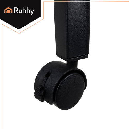 Clothes Rack on Wheels with Shelf & Hooks, Black