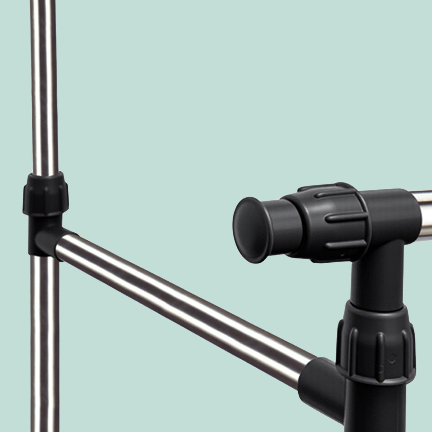 Clothes Rack with Adjustable Rails and Wheels