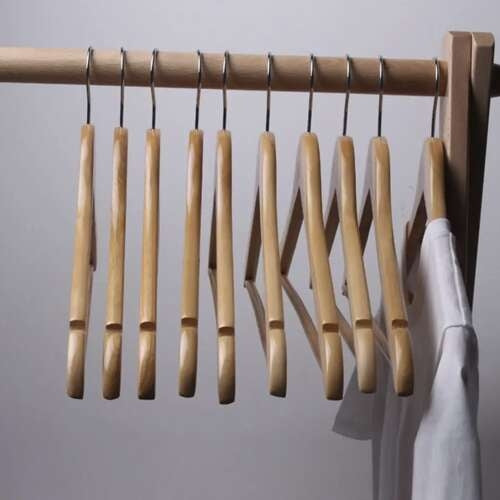 Clothes hanger 10 pcs. - wooden Ruhhy 24492