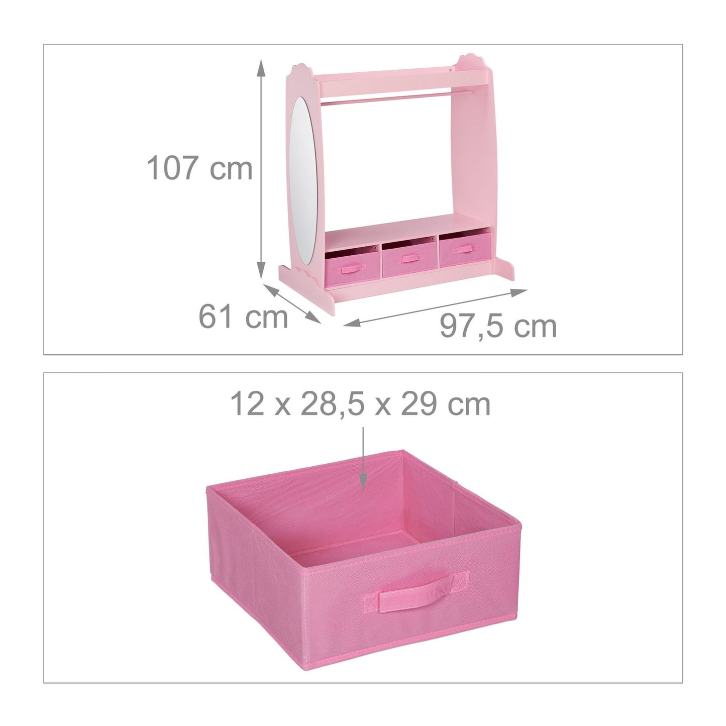 Clothes hanger for children with mirror