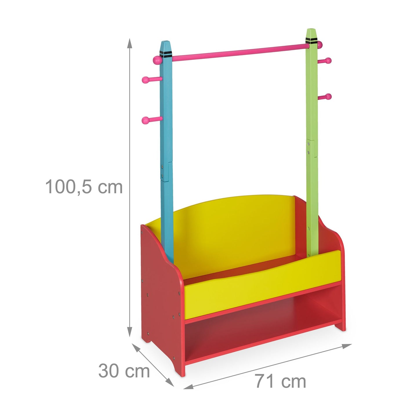 Clothes hanger for children with shelves