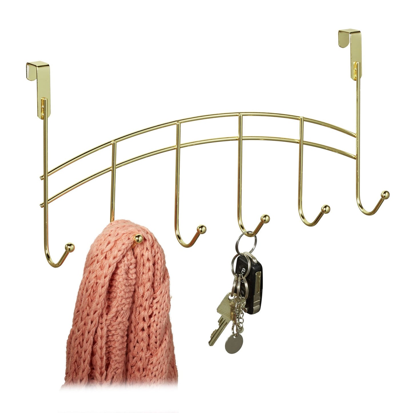 Clothes hanger for door with 6 hooks