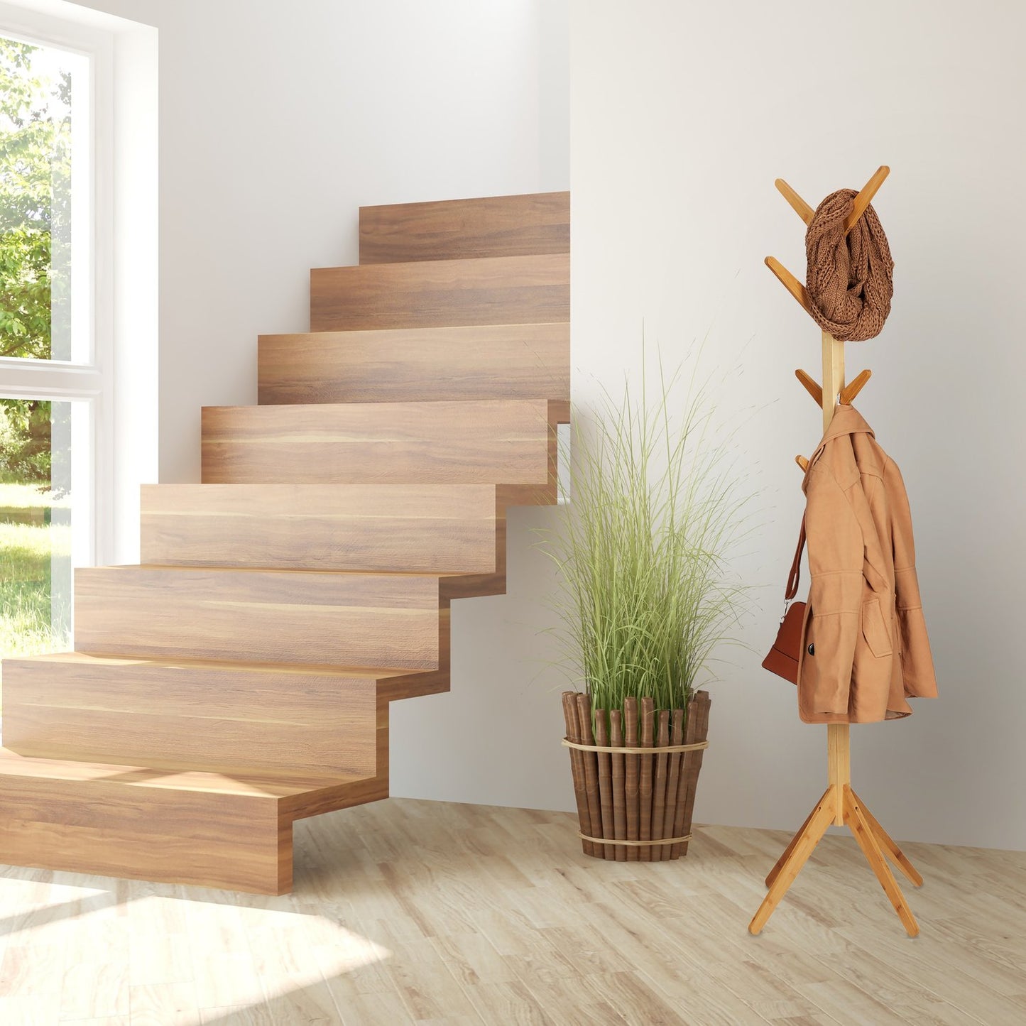 Clothes hanger in bamboo