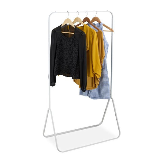 Clothes hanger in white metal