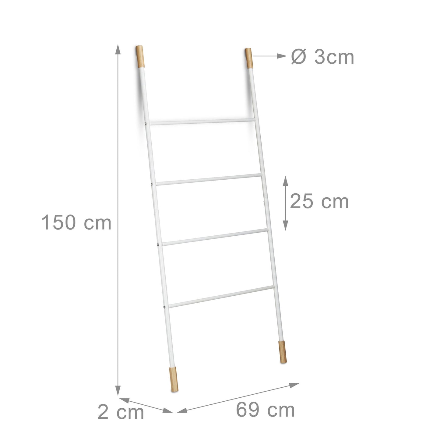 Clothes hanger ladder white