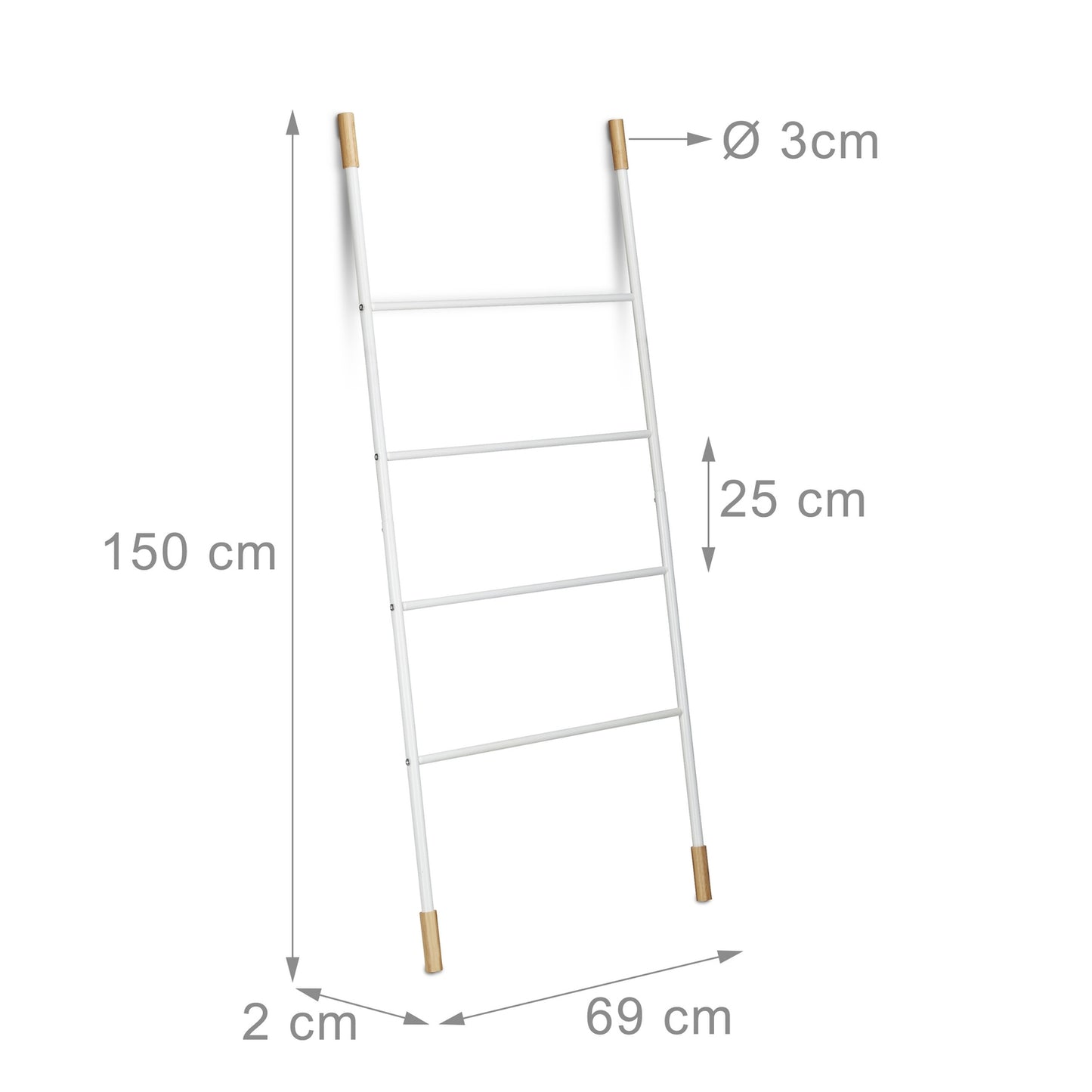 Clothes hanger ladder white