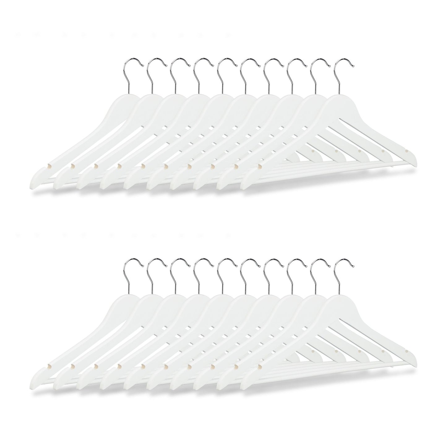 Clothes hangers with trouser bar, set of 20