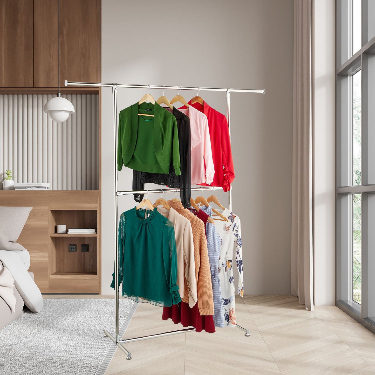 Clothes hanger with 2 bars