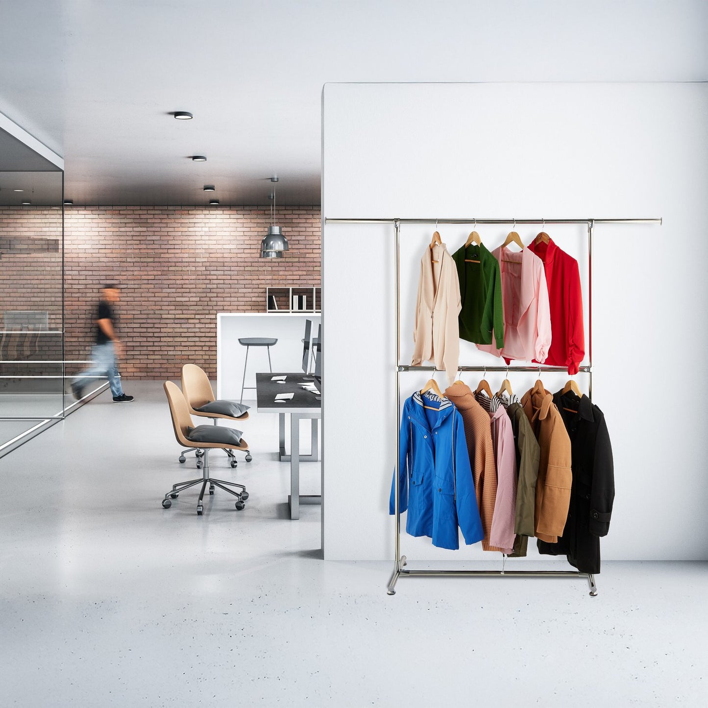 Clothes hanger with 2 bars