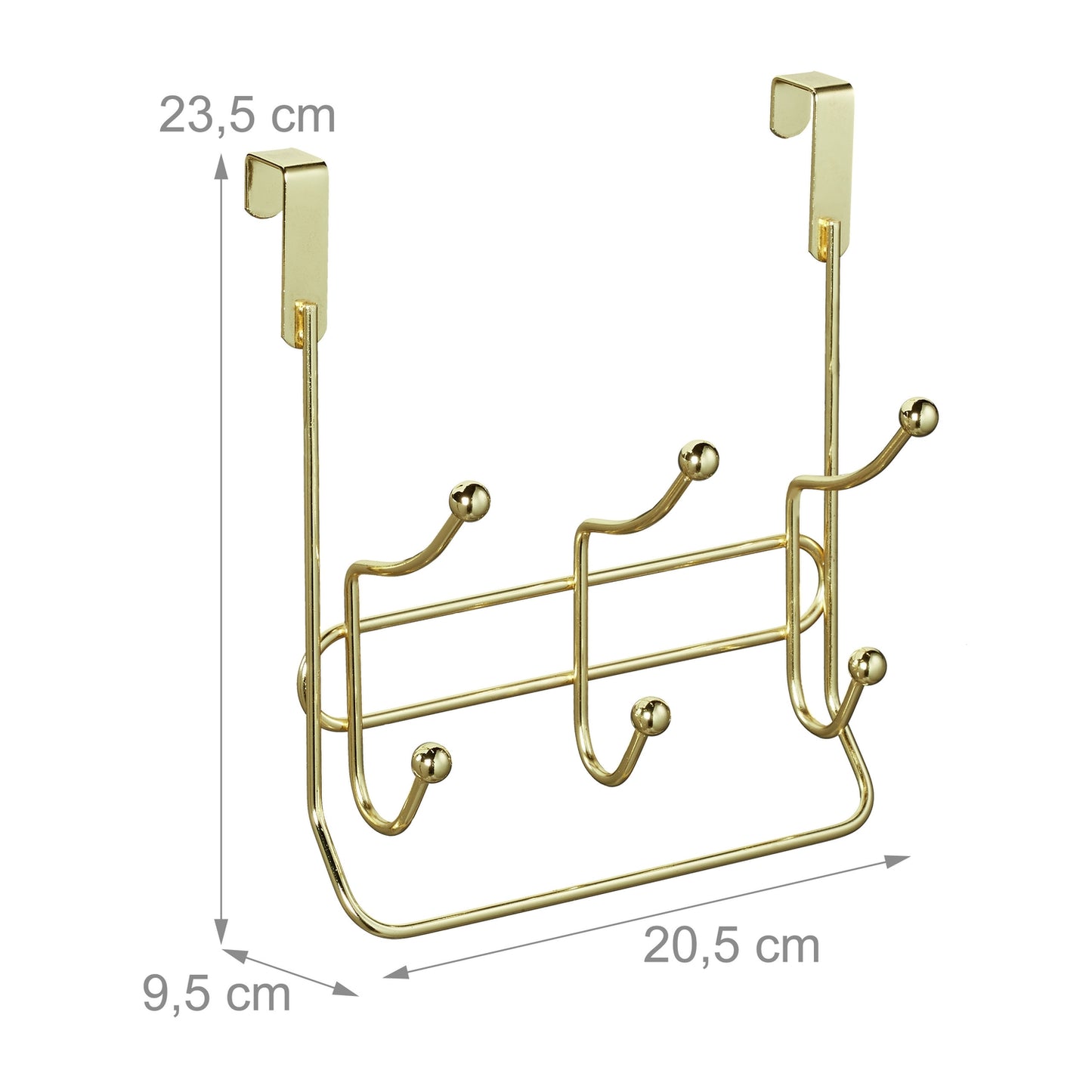 Clothes hanger with 3 double hooks
