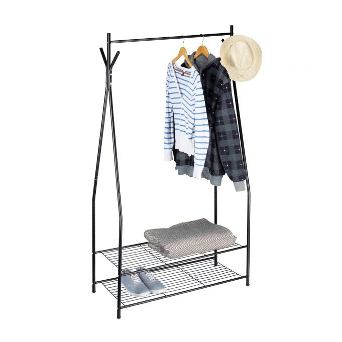 Clothes hanger with shoe shelf SANDRA