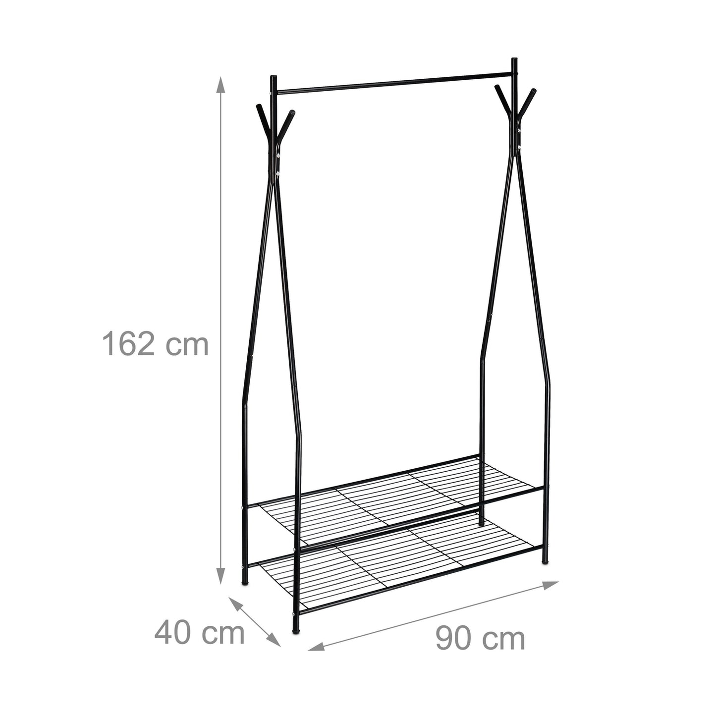 Clothes hanger with shoe shelf SANDRA