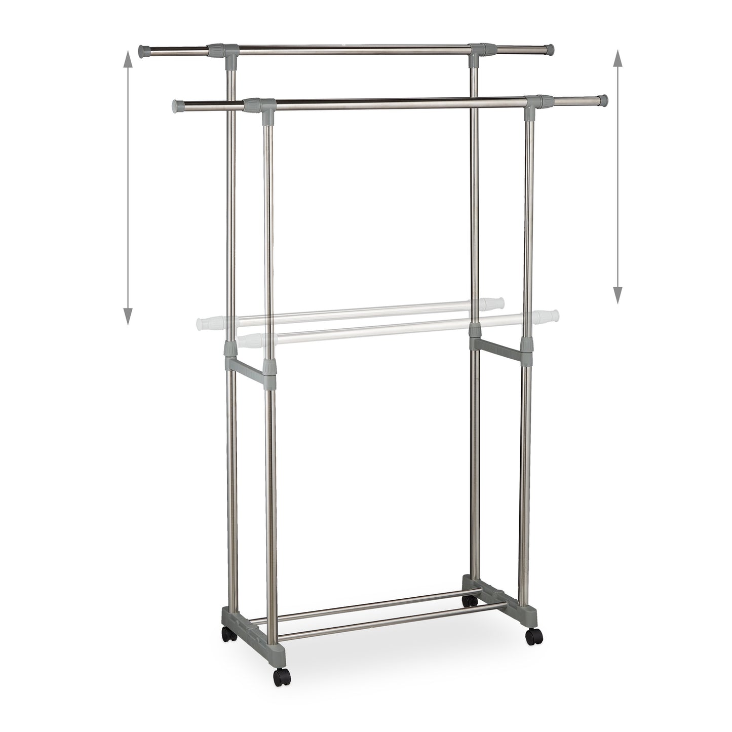 Clothes hanger with two clothes rods
