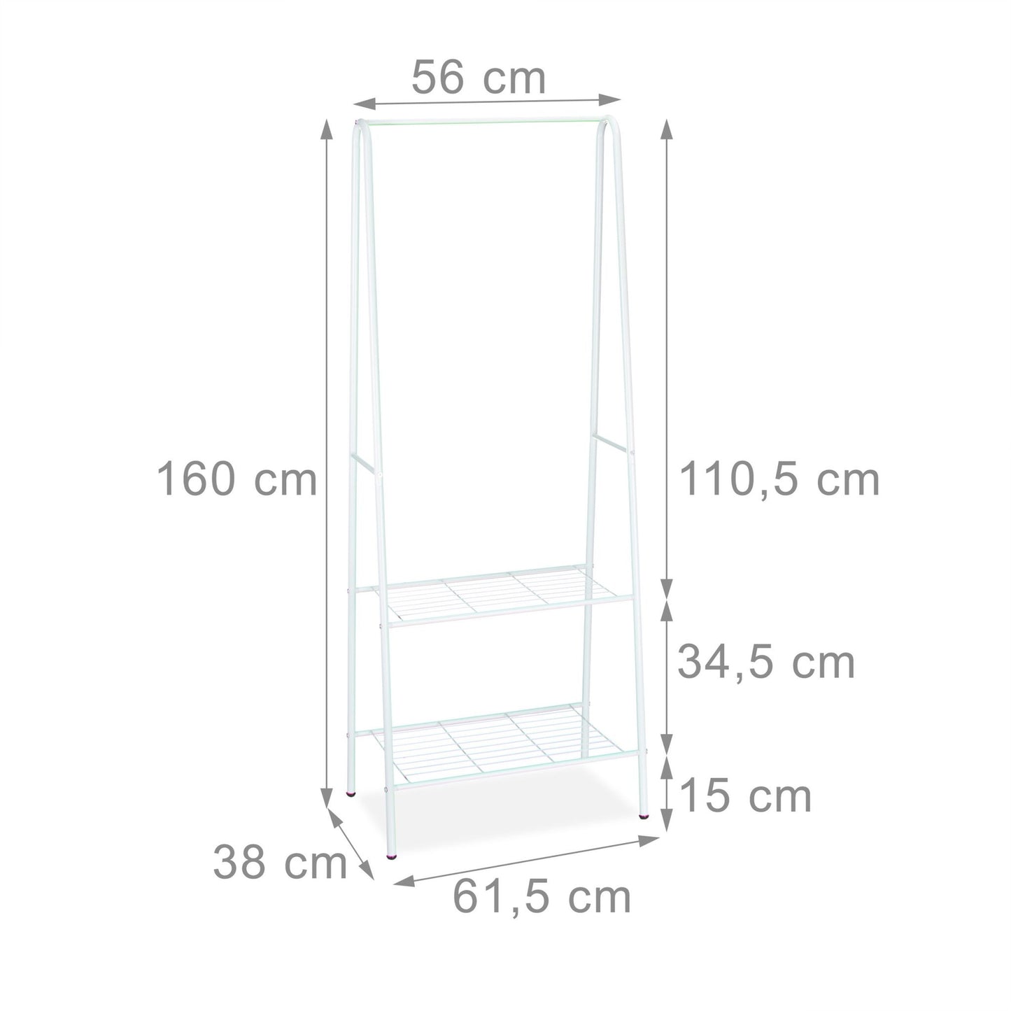 Clothes stand 2 shelves SANDRA