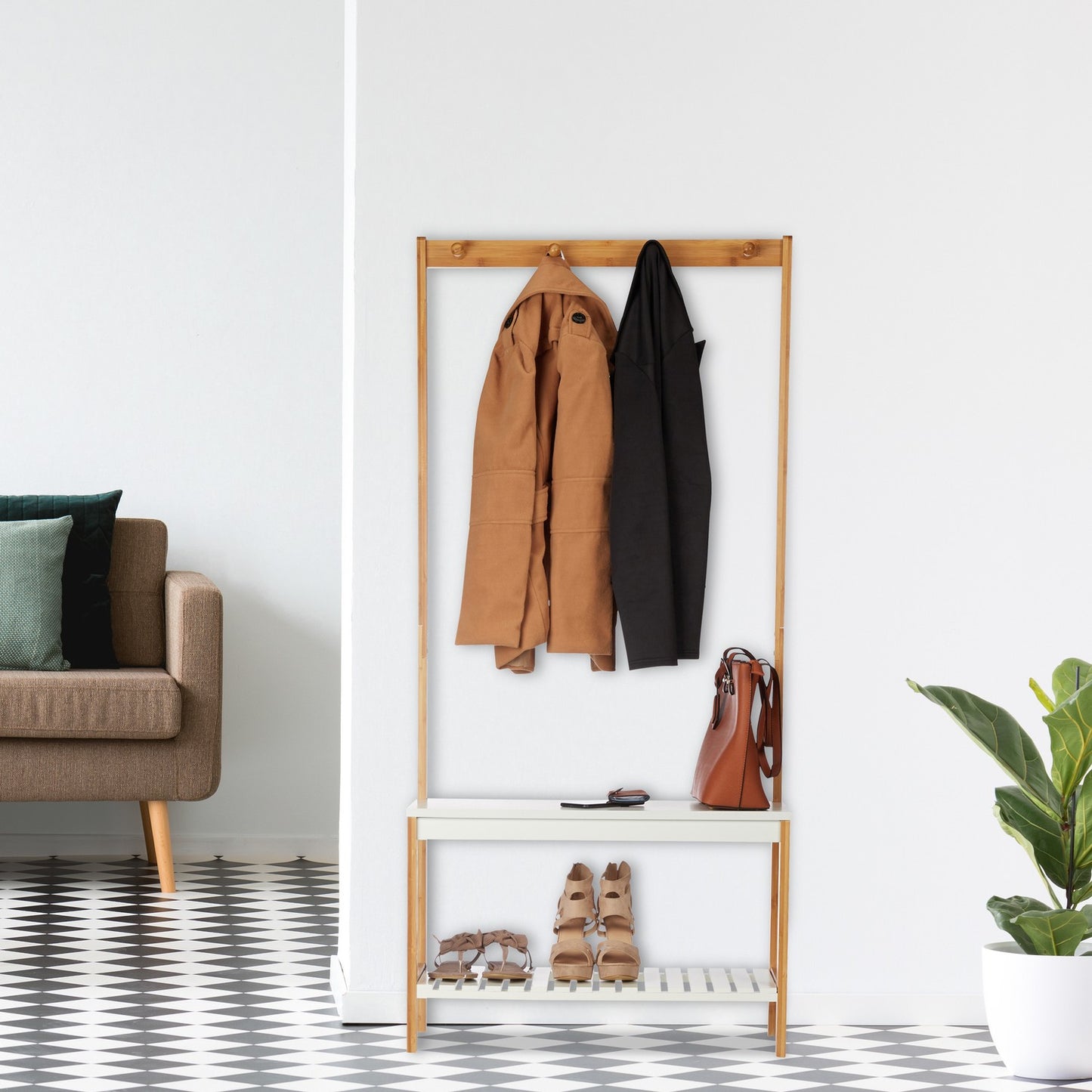 Clothes stand with shelf
