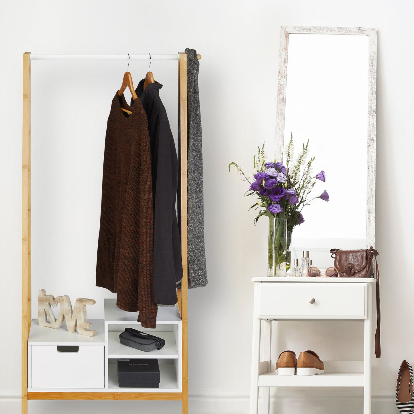 Clothes stand with shelf