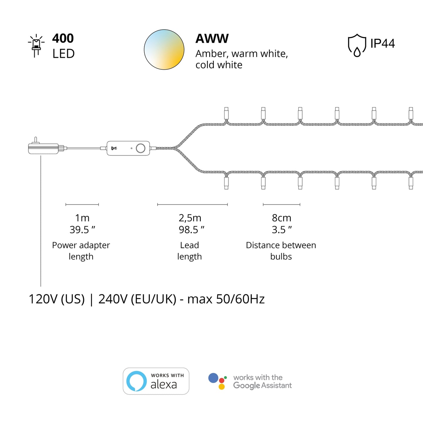 Cluster 400 AWW LEDs Gen.II IP44 Gold Edition