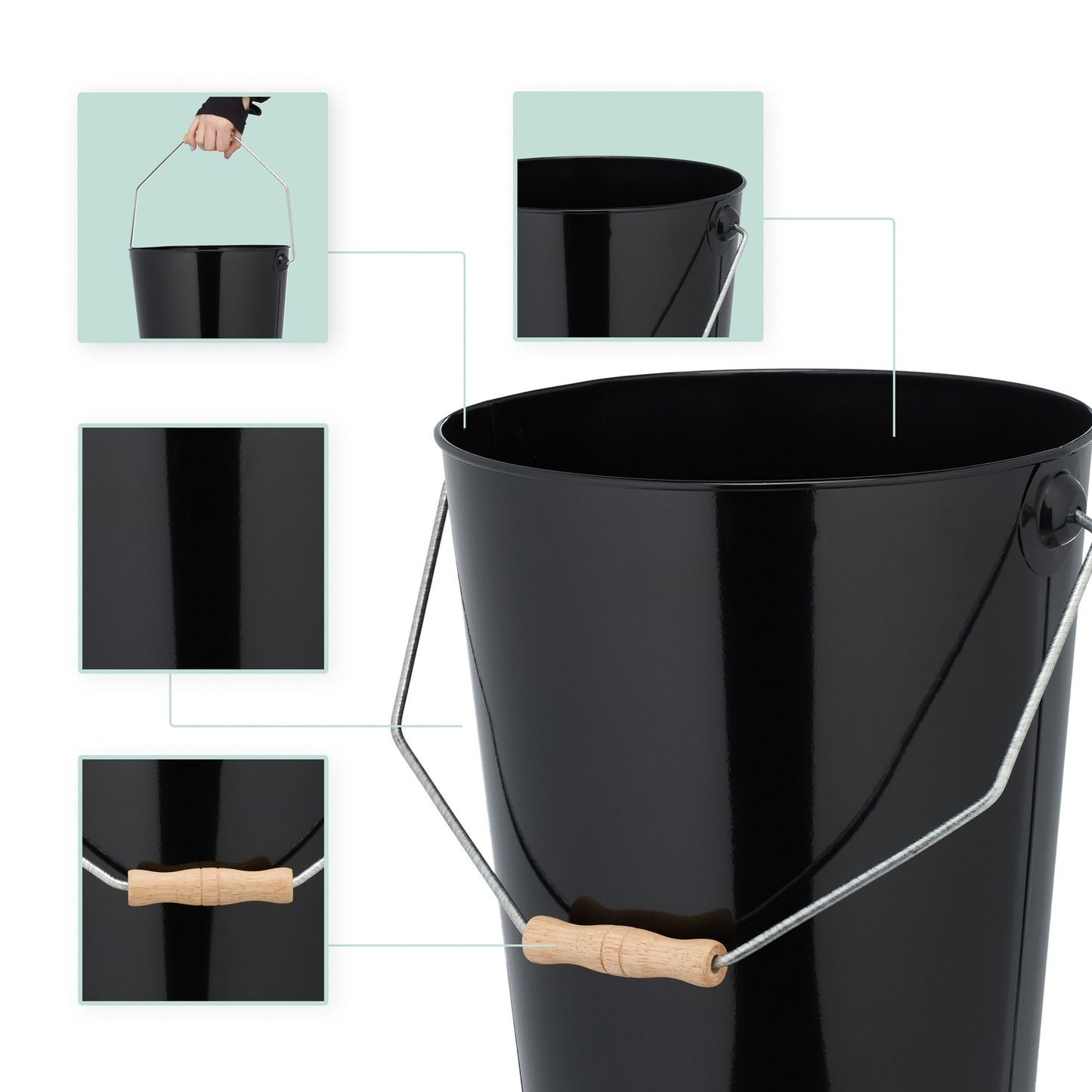 Coal Bucket with Handle – Fireplace, Firewood, Pellets