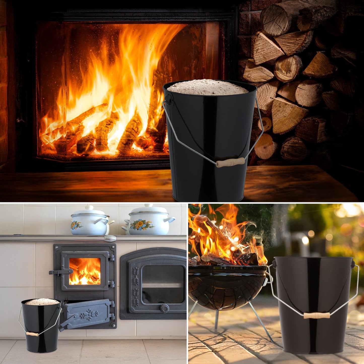 Coal Bucket with Handle – Fireplace, Firewood, Pellets